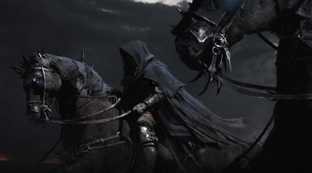 horses, horsemen black, night Wallpaper 2560x1600 Resolution