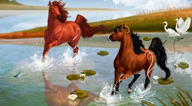 horses, steam, game Wallpaper 1080x2160 Resolution
