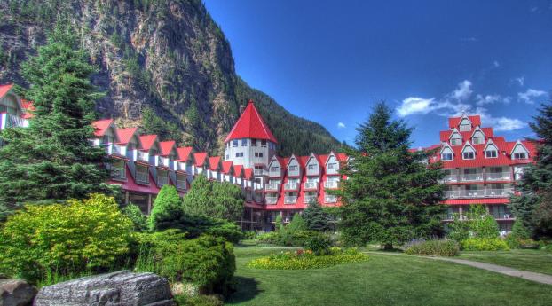 hotel, canmore, canada Wallpaper 2560x1080 Resolution