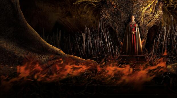 House of the Dragon 4k Banner Wallpaper 1600x600 Resolution