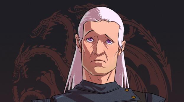 House of the Dragon HD Daemon Targaryen Cartoon Art Wallpaper 1080x2220 Resolution