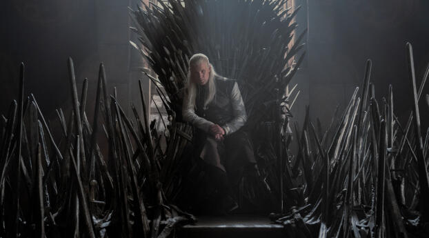 House of the Dragon HD The Throne Wallpaper 1235x338 Resolution