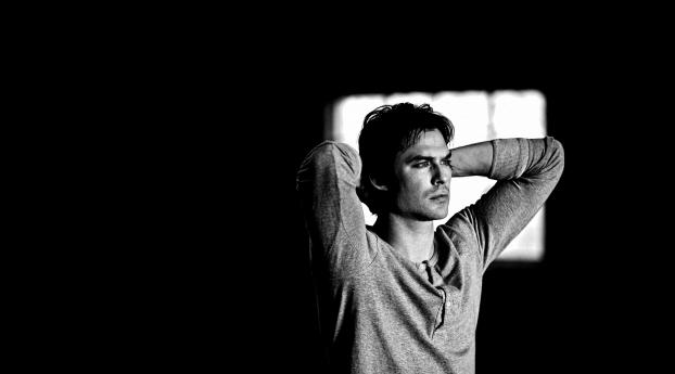 ian somerhalder, man, brunette Wallpaper 1336x768 Resolution