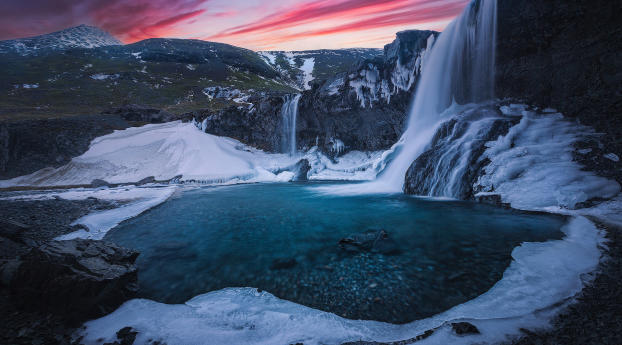 Iceland Skogafoss Waterfall Wallpaper