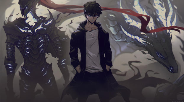Igris and Sung Jin-Woo Solo Leveling Wallpaper 240x320 Resolution