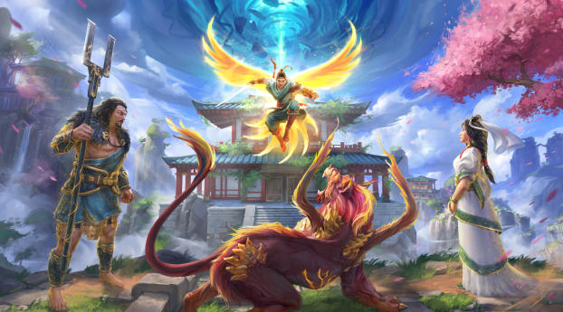 Immortals Fenyx Rising Warrior God Wallpaper 1080x2460 Resolution