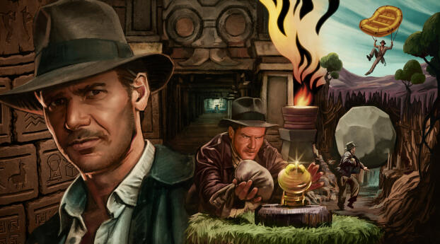Indiana Jones Cool Fortnite Digital Art Wallpaper 3840x2400 Resolution
