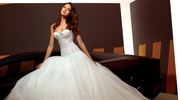 irina shayk, wedding dress, photo shoot Wallpaper 1080x2160 Resolution