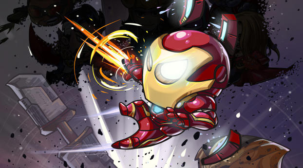 Iron Man Cartoon Marvel Art Wallpaper 1080x2246 Resolution