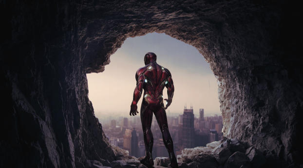 Iron Man Cave 4K Wallpaper 1366x768 Resolution