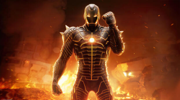 Iron Man Fire Suit Wallpaper 3840x2300 Resolution