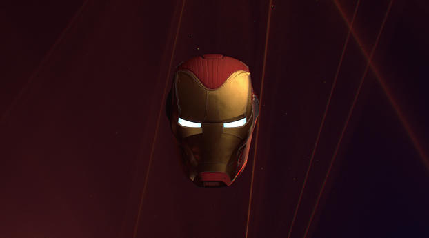 Iron Man Helmet Glowing Eyes Wallpaper 1080x2340 Resolution