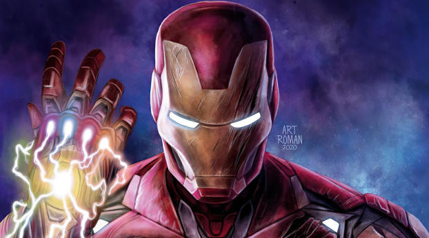Iron Man Infinity Stone Wallpaper 1176x2400 Resolution