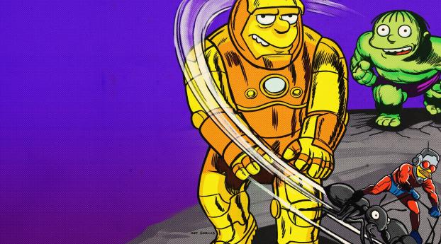 Iron Man Simpsons Wallpaper 1440x2960 Resolution