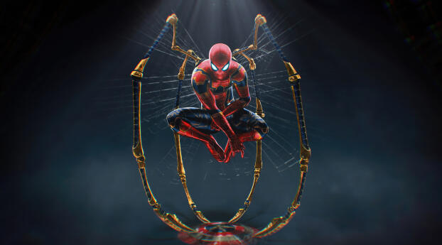 Iron Spider-Man 8k Captain America Shield Wallpaper