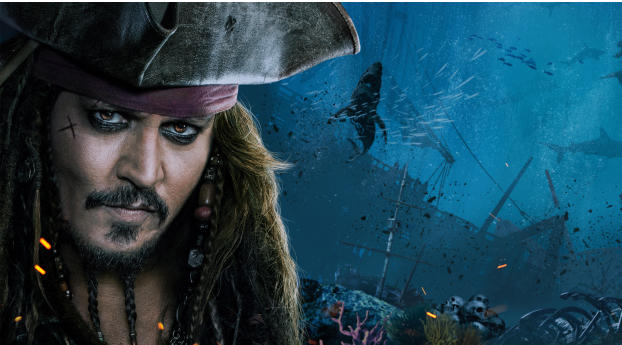 Jack Sparrow Pirates Of The Caribbean Dead Men Tell No Tales Still Wallpaper 7560x2880 Resolution