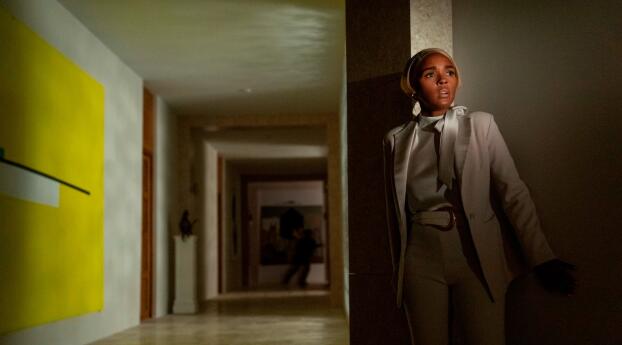 Janelle Monáe in Glass Onion: A Knives Out Mystery Wallpaper 768x1280 Resolution