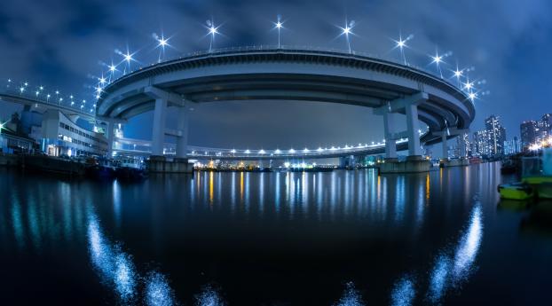 japan, bridge, lights Wallpaper 1080x2340 Resolution