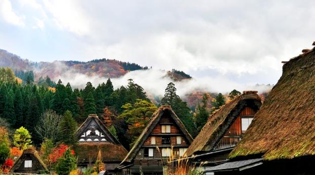 japan, shirakawa, houses Wallpaper 2560x1700 Resolution