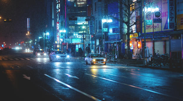 japan, street, datsun Wallpaper 1440x2960 Resolution