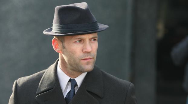 Jason Statham In Hat Images Wallpaper 1336x768 Resolution