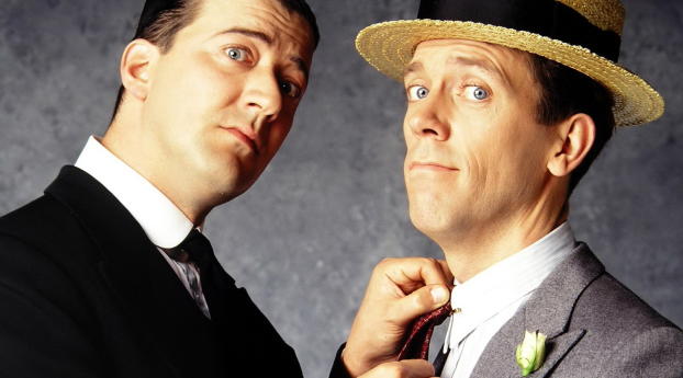 jeeves and wooster, hugh laurie, stephen fry Wallpaper 2560x1024 Resolution