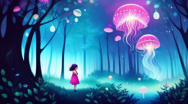 Jellyfish Aline in Planet Dream Wallpaper 1080x2246 Resolution