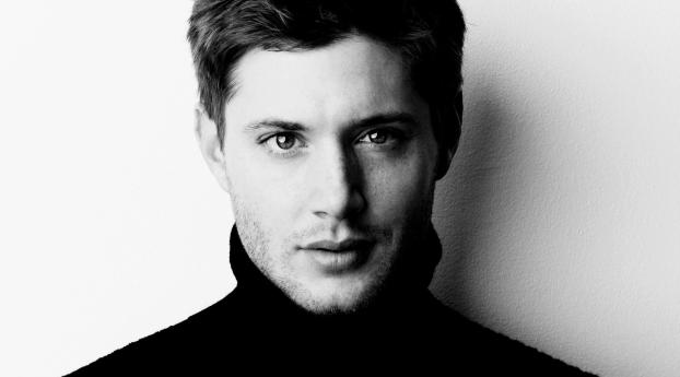 Jensen Ackles Black And White Images Wallpaper 1440x2960 Resolution