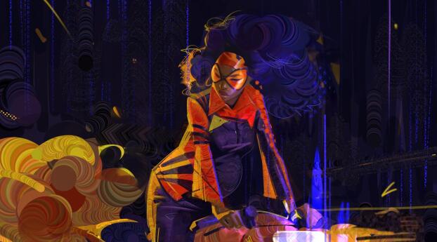 Jessica Drew Spider-Woman in Spider-Verse Wallpaper 480x320 Resolution