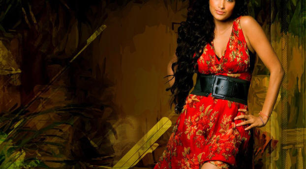 Jiah Khan In Red Dress Wallpaper Wallpaper 3840x2400 Resolution
