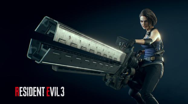 Jill Valentine with Gun Resident Evil 3 Wallpaper 3980x4480 Resolution