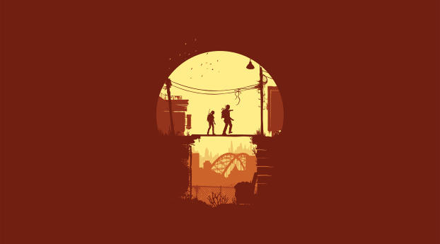 Joel and Ellie The Last Of Us Minimal Wallpaper 1440x2880 Resolution