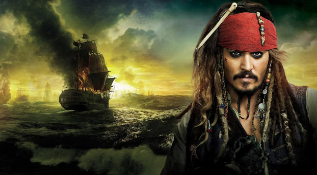 Johnny Depp in pirates of the caribbean  Wallpaper 480x854 Resolution