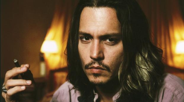 Johnny Depp Long Hair Images Wallpaper 240x320 Resolution