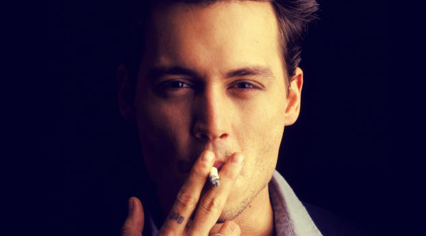Johnny Depp with cigarette   Wallpaper