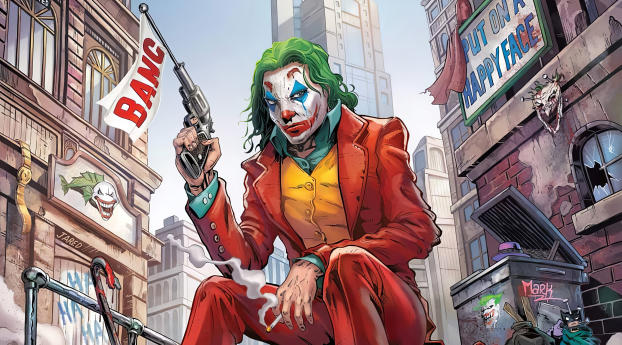 Joker Comic 4K Wallpaper 750x1334 Resolution