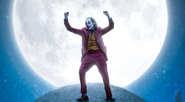 Joker Dancing on the Moon Wallpaper 1280x212 Resolution