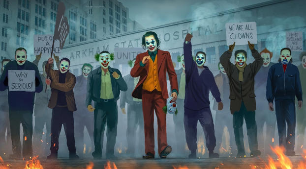 Joker We Are All Clowns Wallpaper 2732x2048 Resolution