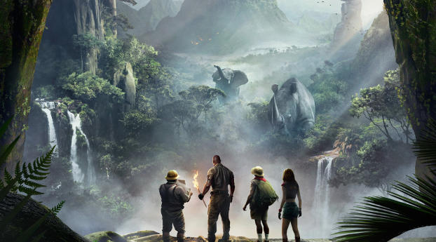  Jumanji Welcome To The Jungle Movie Poster 2017 Wallpaper 7840x6400 Resolution