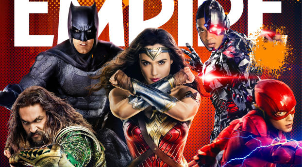 Justice League Empire Magazine Cover Wallpaper 1440x3040 Resolution