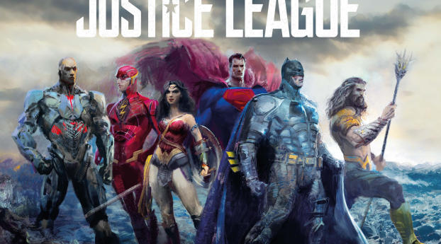 Justice League Poster Artwork Wallpaper 1920x1080 Resolution