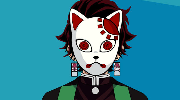 Kamado Tanjirou Warding Mask Wallpaper 640x480 Resolution