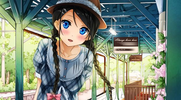 kantoku, girl, blue eyes Wallpaper 800x1280 Resolution