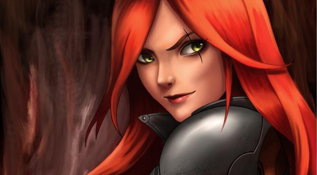Katarina League Of Legends Red Hair Warrior Girl Wallpaper 3840x2160 Resolution