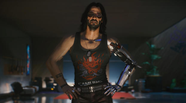 Keanu Reeves as Johnny Silverhand Cyberpunk Wallpaper 800x1280 Resolution
