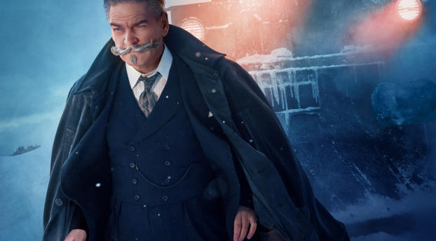 Kenneth Branagh As Hercule Poirot In Murder on the Orient Express Wallpaper 1440x3160 Resolution
