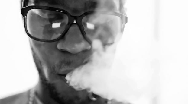 kid cudi, smoke, glasses Wallpaper 2560x1024 Resolution