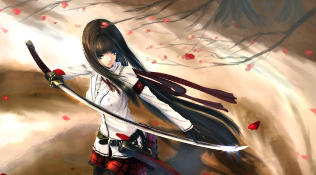 kikivi, girl, sword Wallpaper 240x320 Resolution