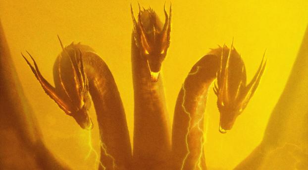 King Ghidorah in Godzilla King Of The Monsters Wallpaper 1600x900 Resolution