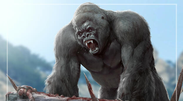 King Kong HD Fantasy Art Wallpaper 720x1544 Resolution
